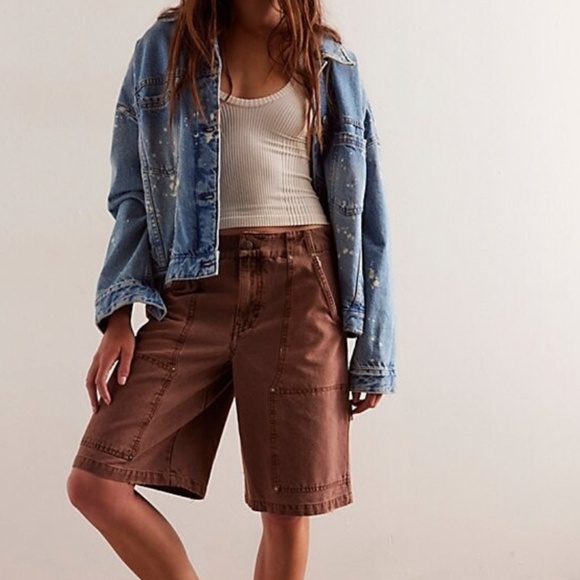 Free People Pants - NWOT Free People Bayside Carpenter Shorts - SZ . 0 - Brown